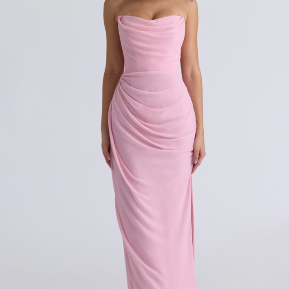 House of CB Dresses & Skirts - HOUSE OF CB 'Adrienne' Pink Quartz Georgette Maxi Gown Size S REG CUP